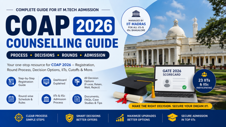COAP Counselling Guide 2026 for IIT M.Tech Admission through GATE